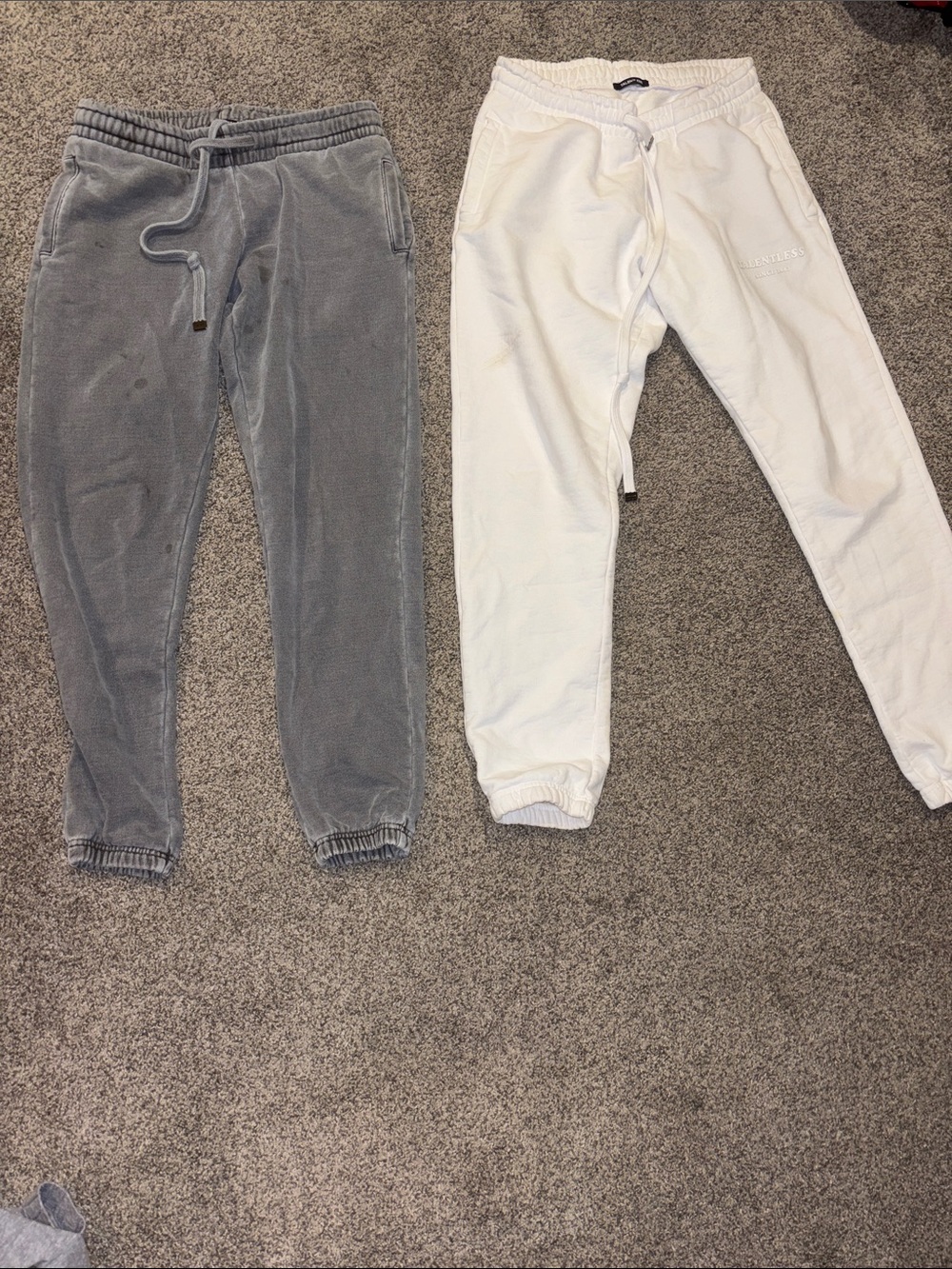 TALENTLESS Gray and White Women's Jogger Pants